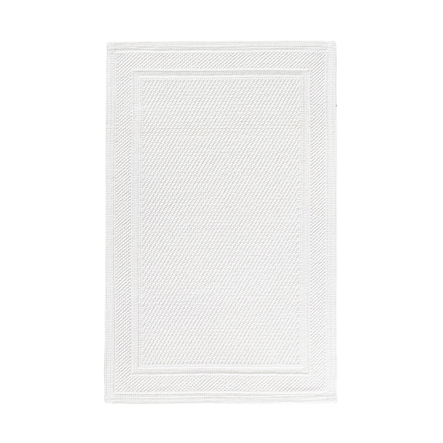 Bee Waffle White Bath Mat