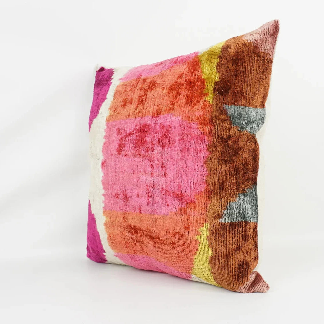 Abstract Silk Velvet Square Cushion