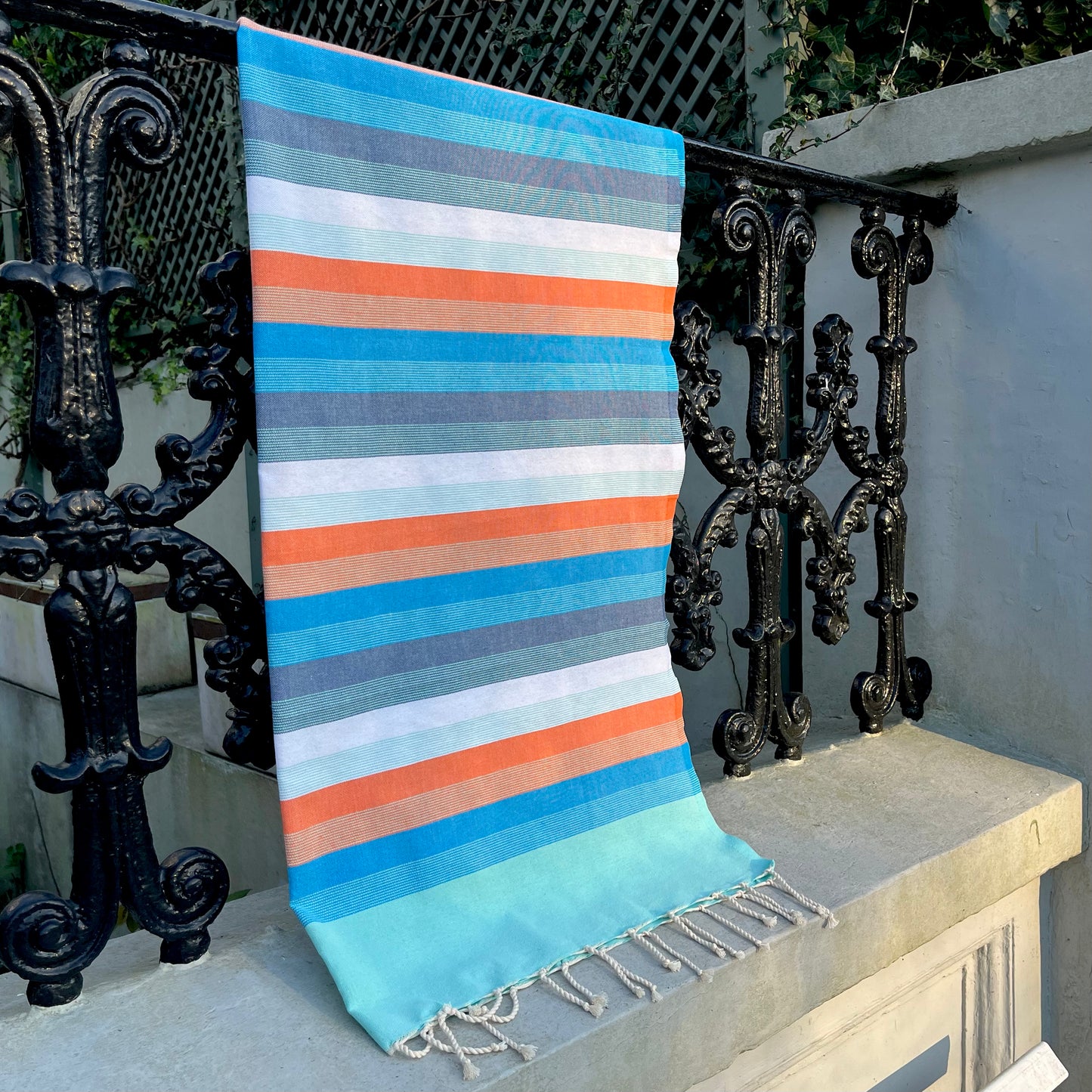 Celadon Multi Coloured Striped Beach Fouta