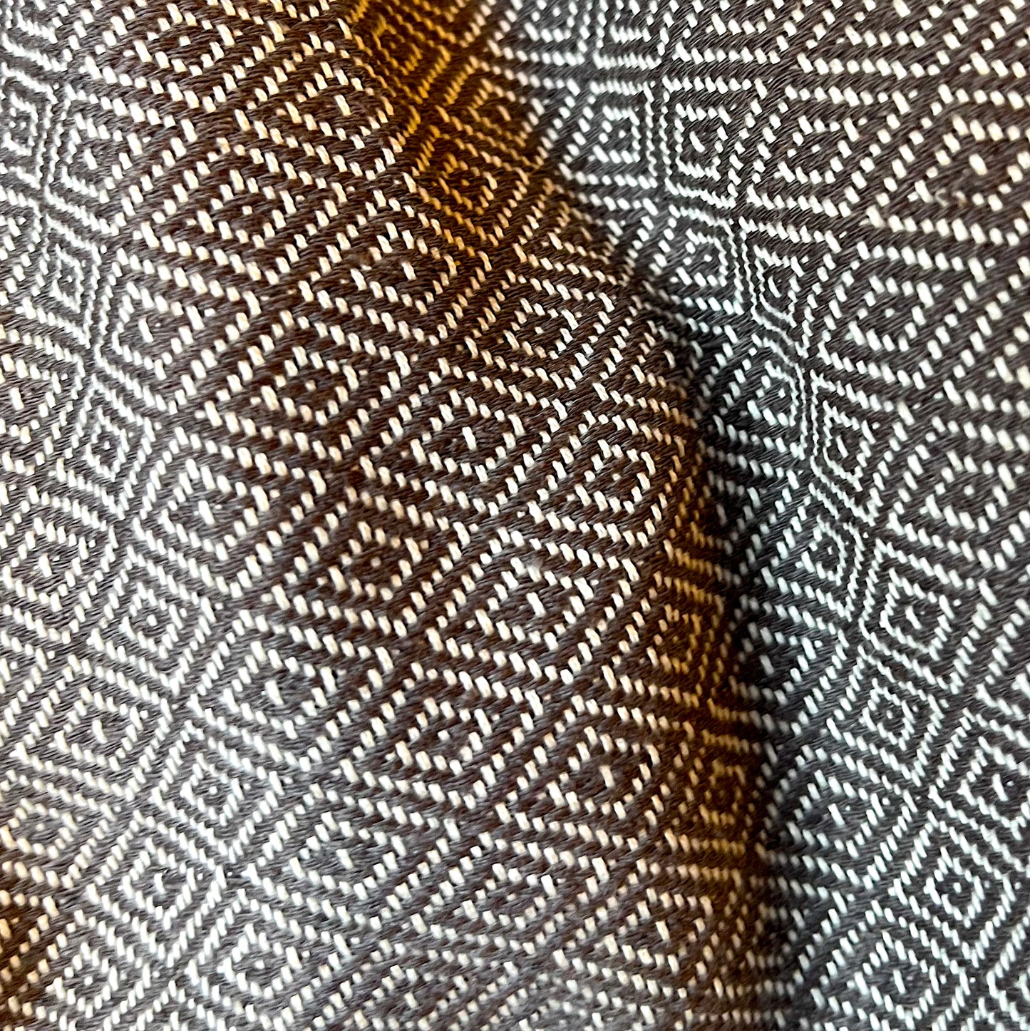 Double Fringed Cotton Throw/Bedspread - Mocha