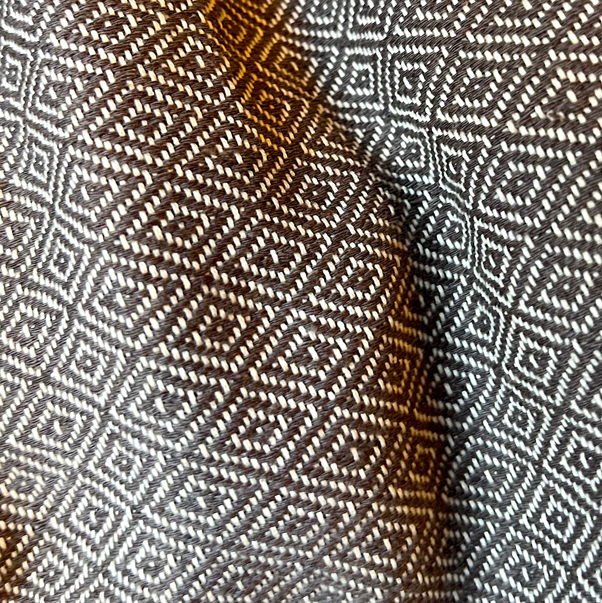 Double Fringed Cotton Throw/Bedspread - Mocha