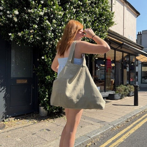 Pells Bay Leaf Linen Market Bag