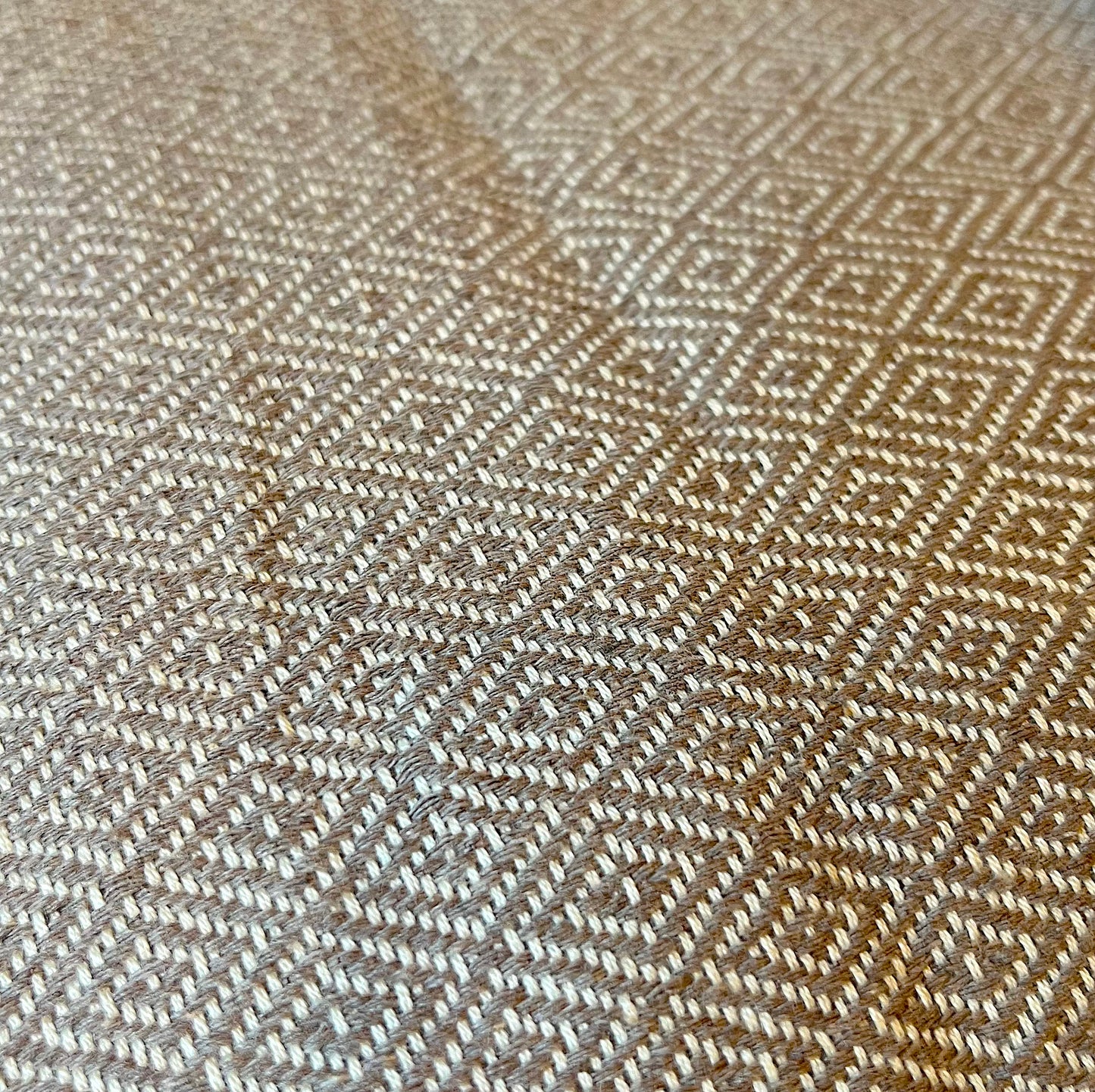 Double Fringed Cotton Throw/Bedspread - Greige