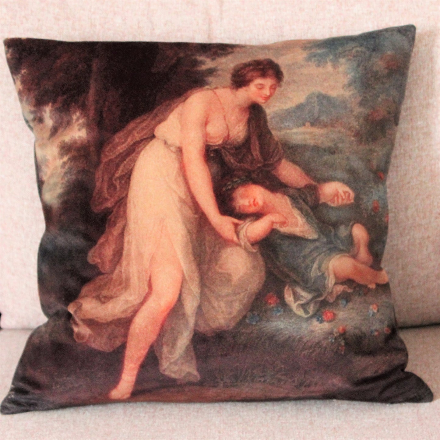 Clio Printed Velvet Cushion