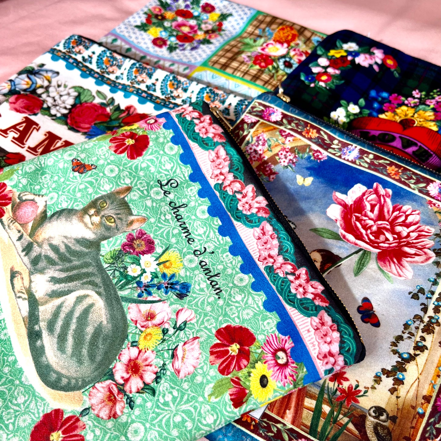 Mouchkine Printed Velvet Pouches