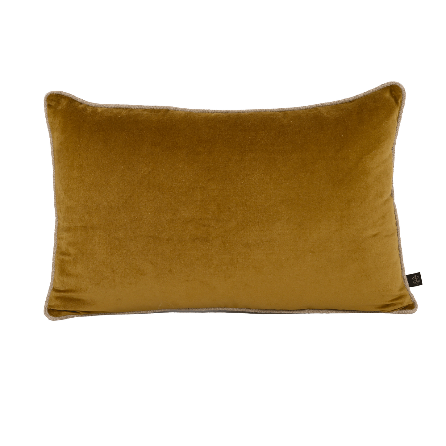 Old Gold Piped Velvet Cushion