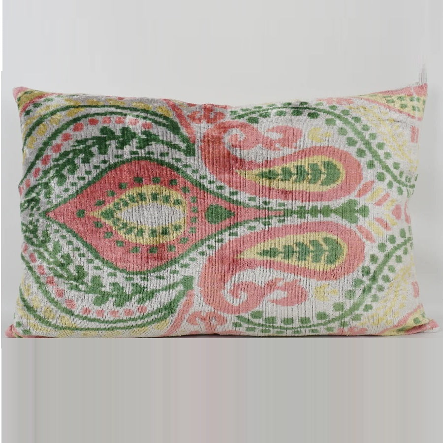 Paisley Pastel Silk Velvet Cushion