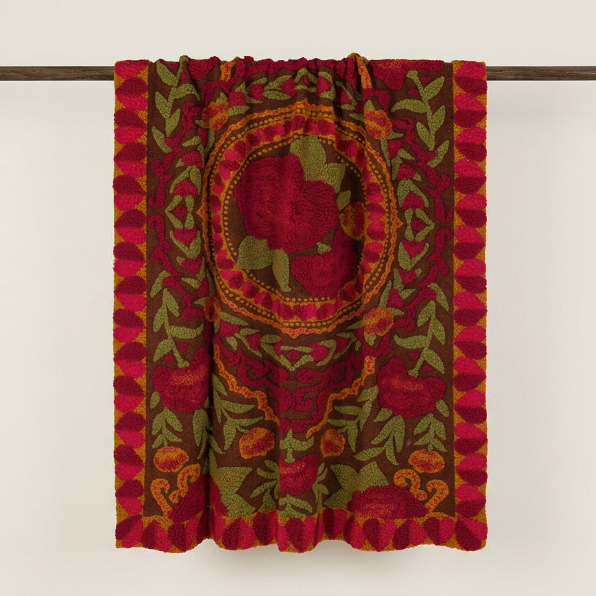 Spanish Rose Boiled Wool Throw