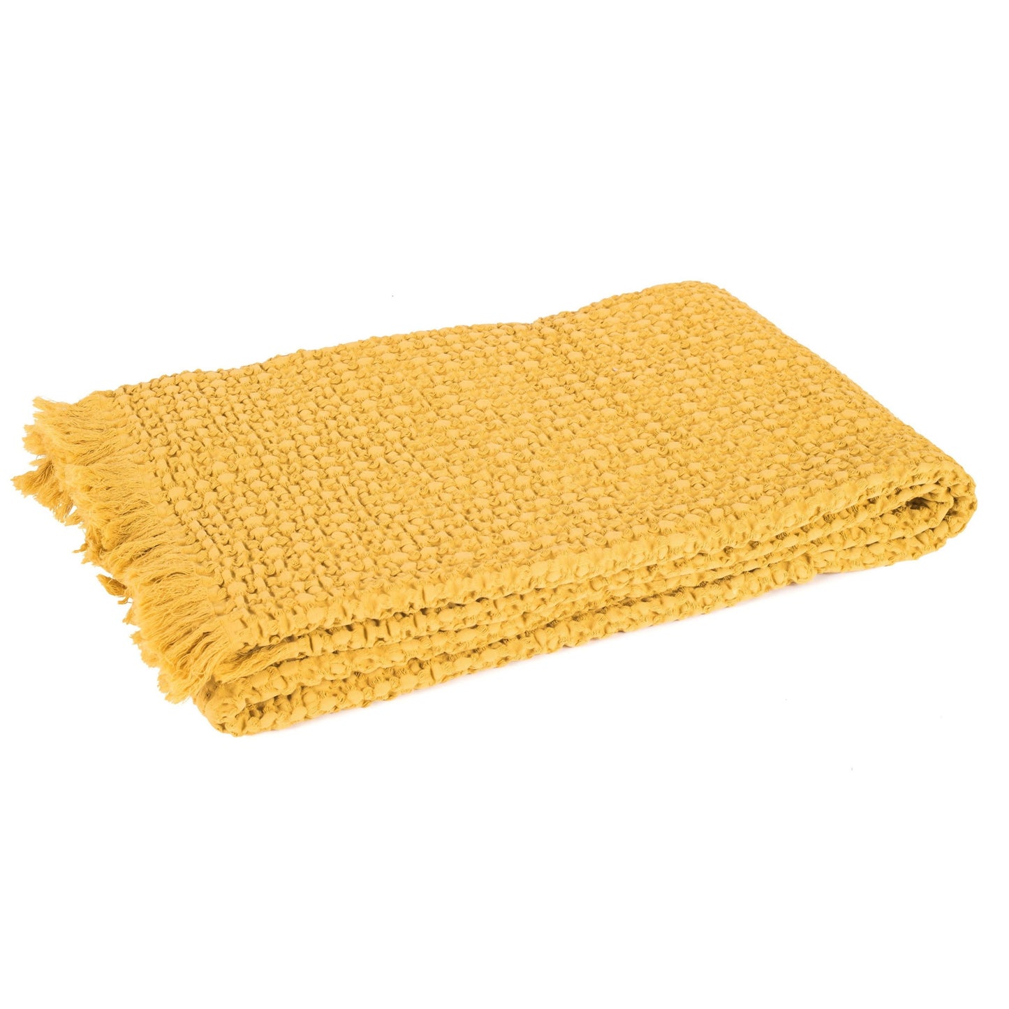 Stonewashed Waffle Cotton Throw & Bedspread