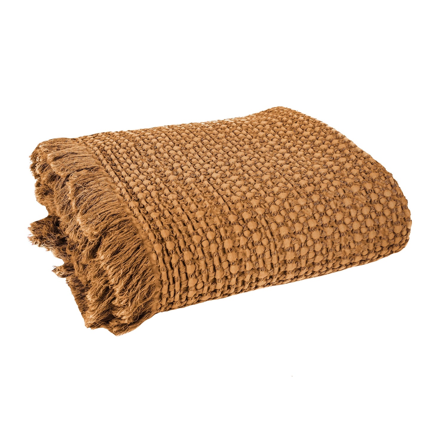 Stonewashed Waffle Cotton Throw & Bedspread