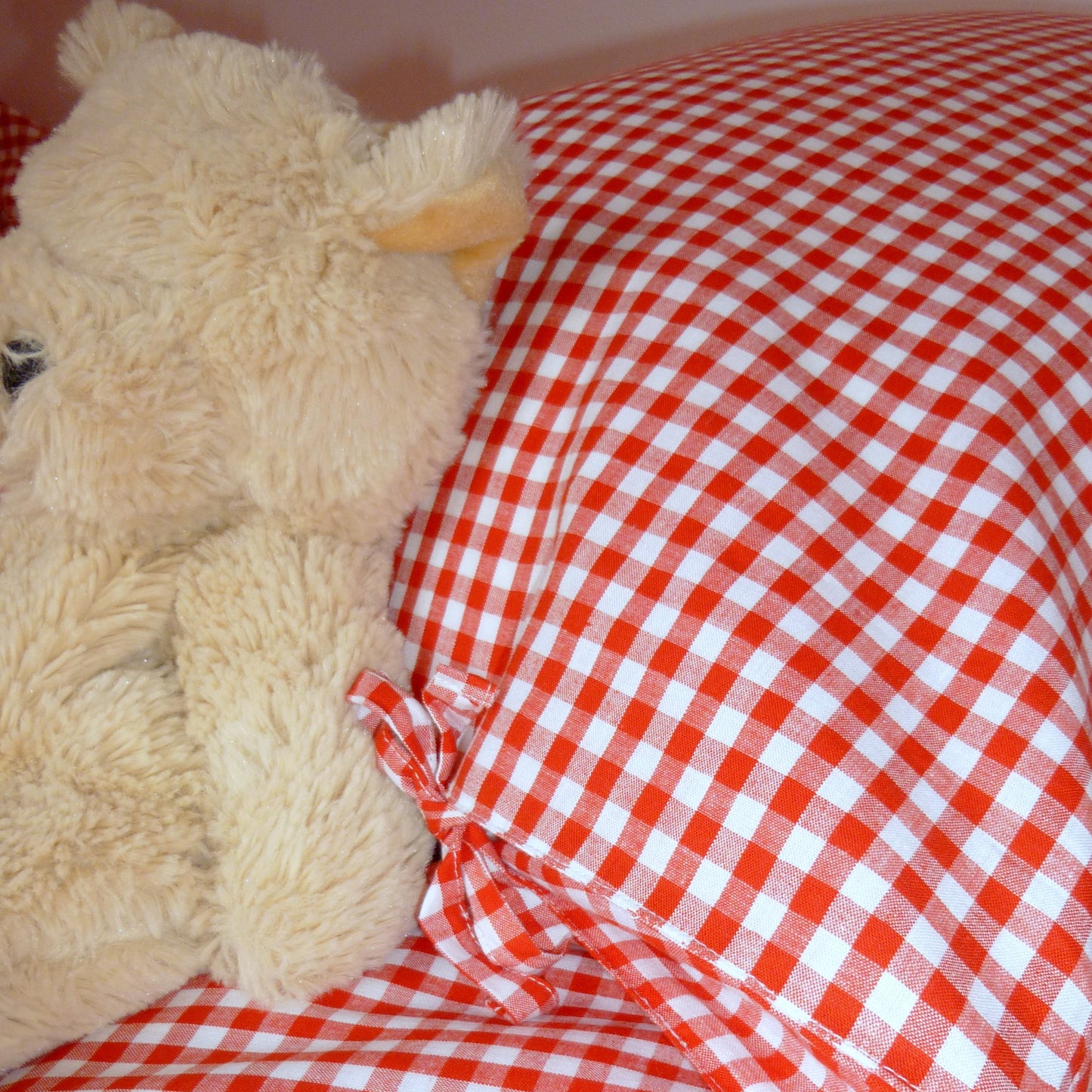 Red Gingham Check Duvet Set