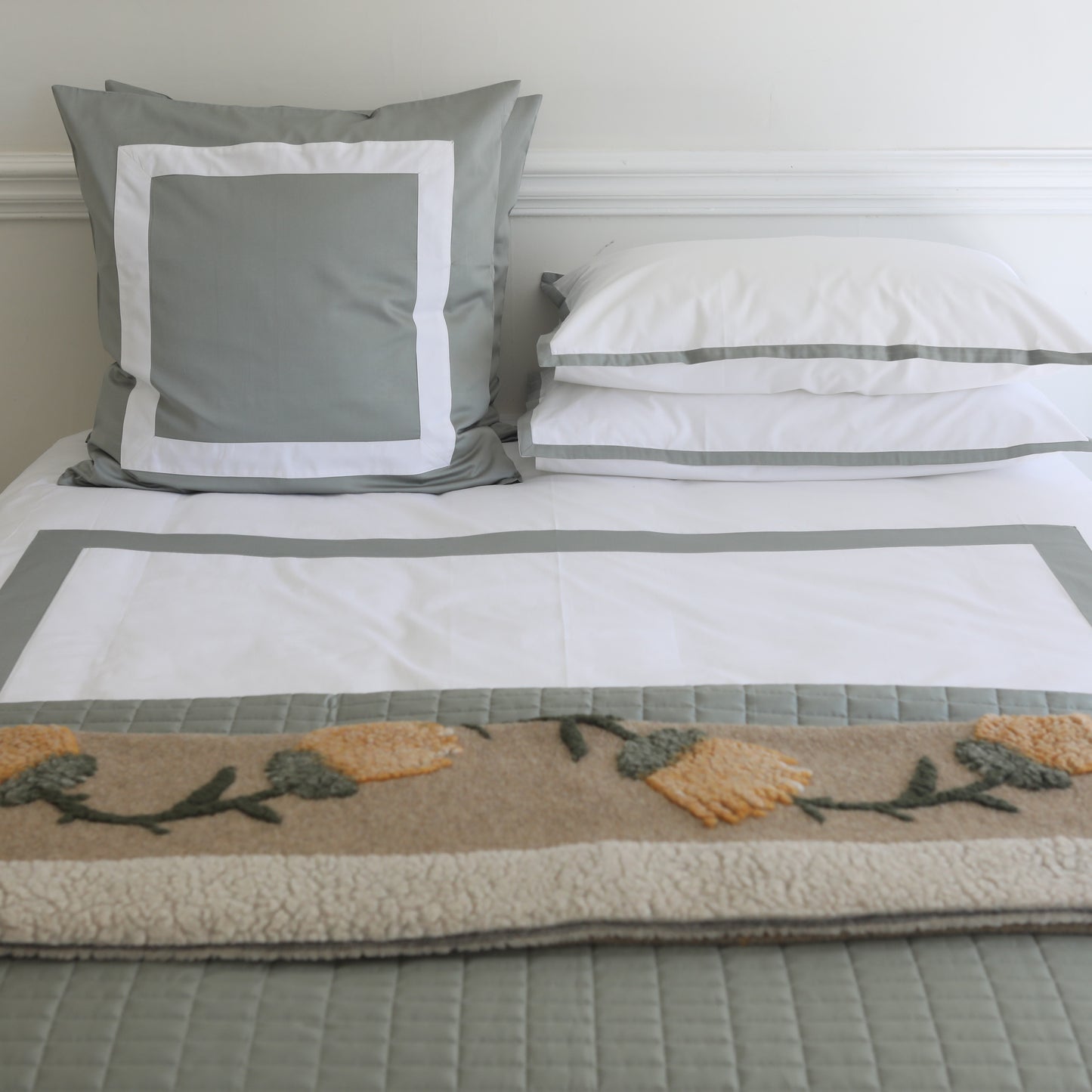 Windsor Sage Green fine bedlinen