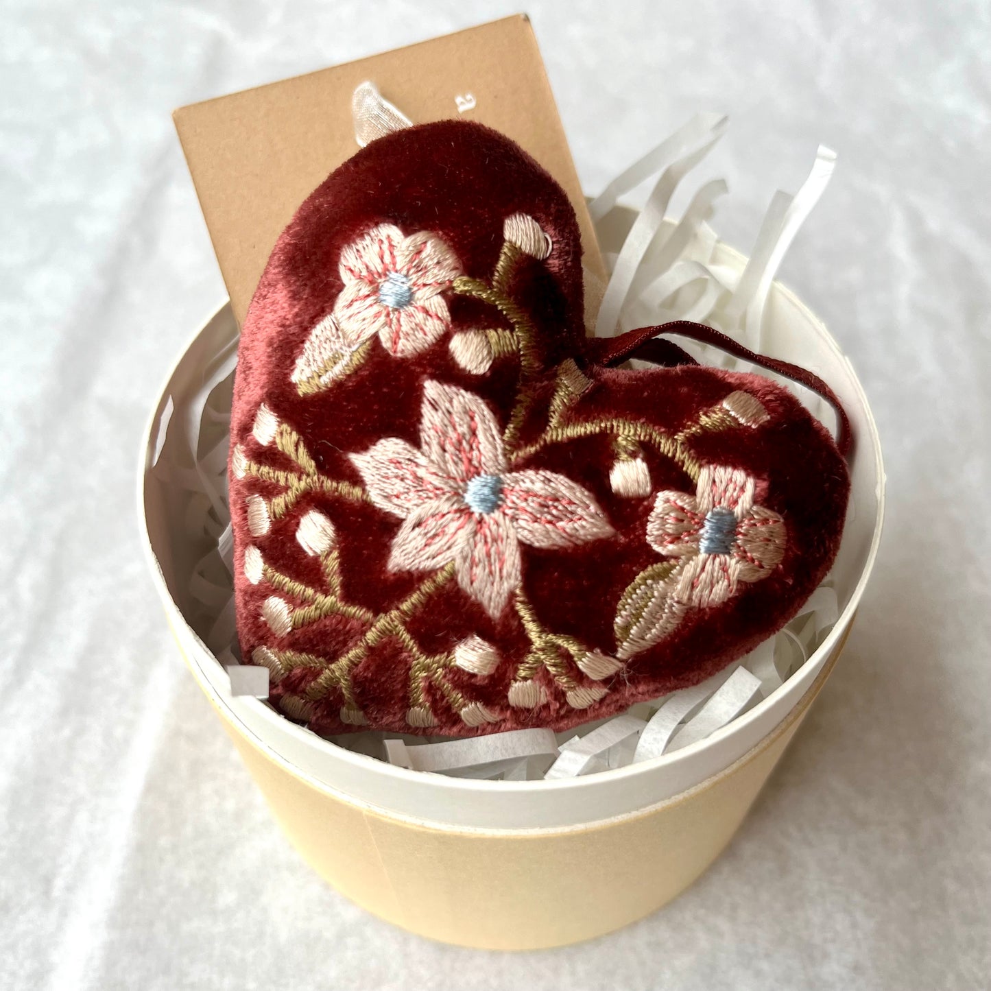 Embroidered Velvet Heart