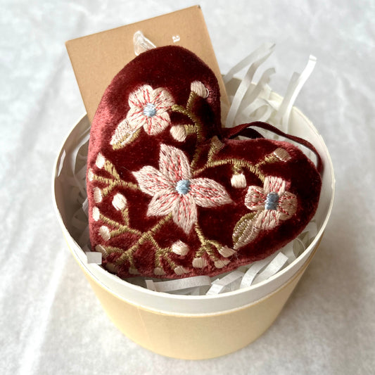 Embroidered Velvet Heart