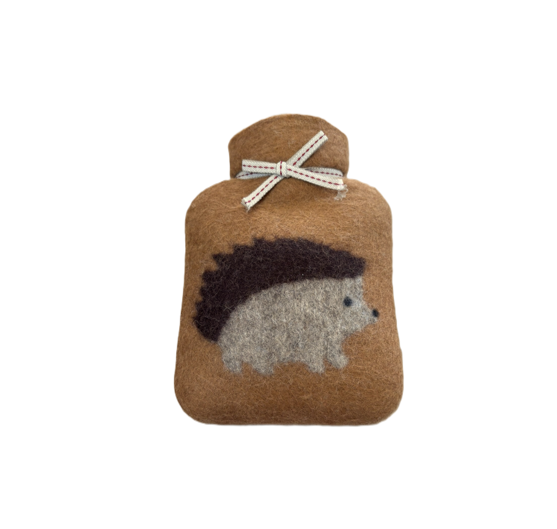Small hot water bottle with a hedgehog design.