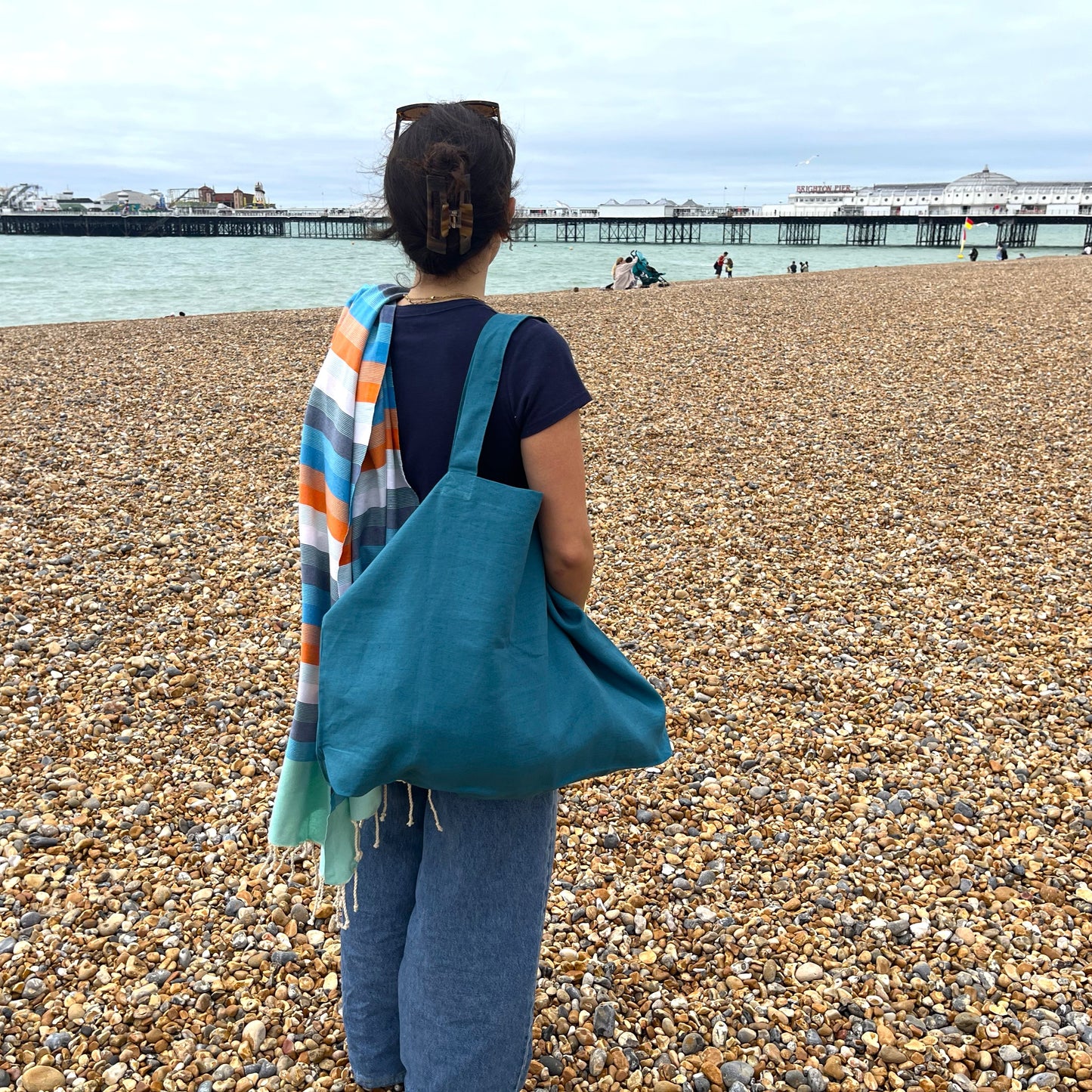 Pells Peacock Linen Market Bags