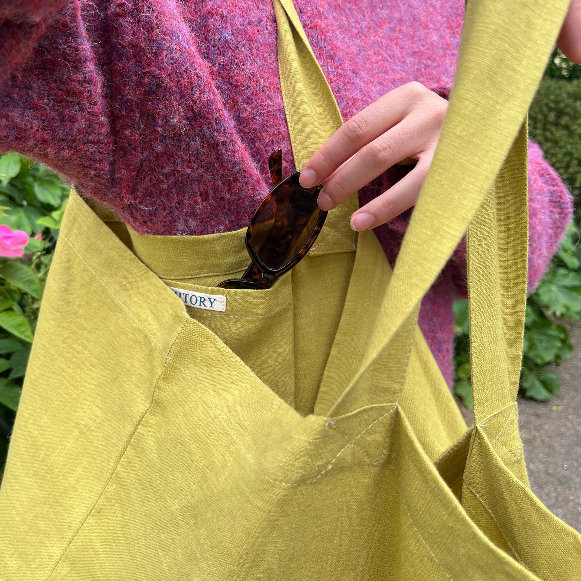 Pells lime linen bag