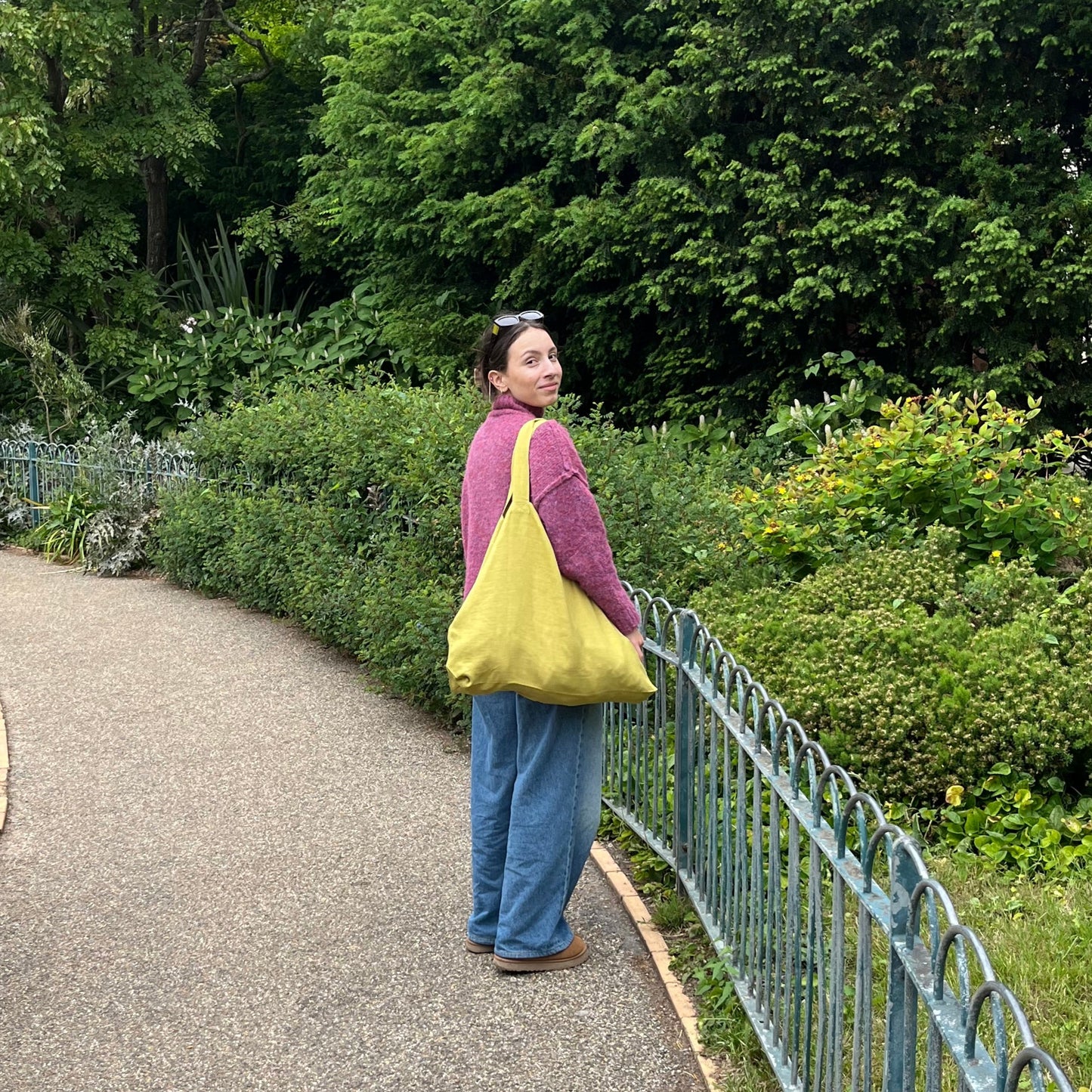 pells lime linen market bag
