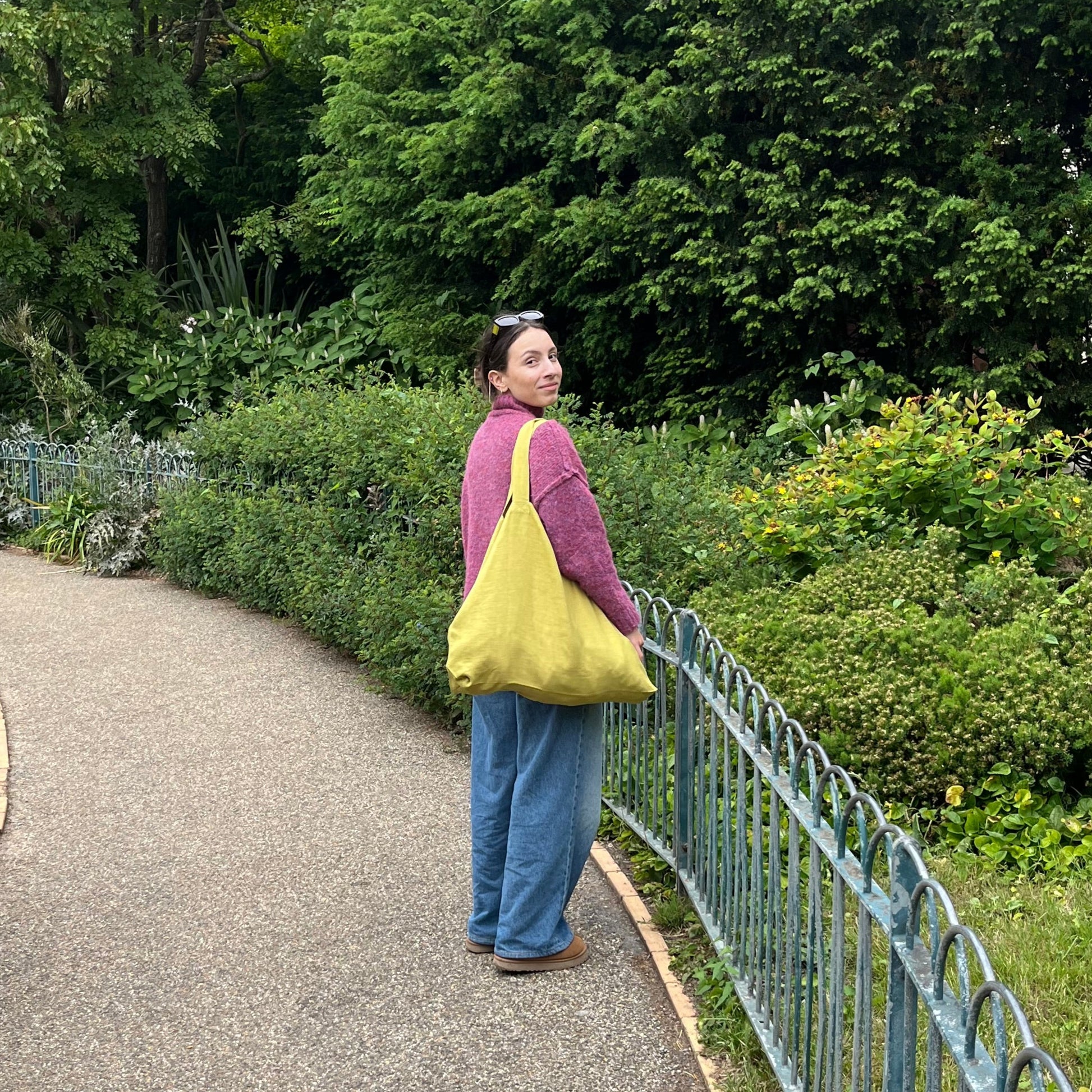 pells lime linen market bag