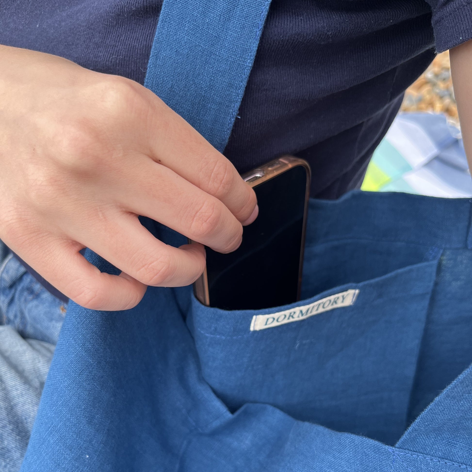 Pells Blue Linen Market Bags
