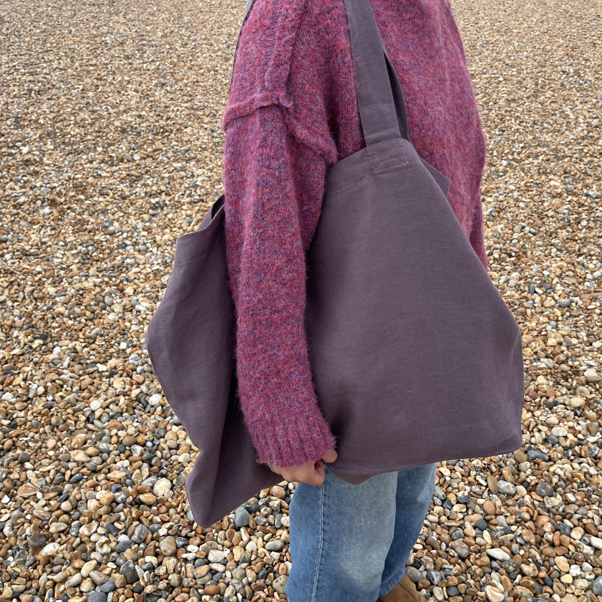 Pells Pink Pepper Linen Market Bag