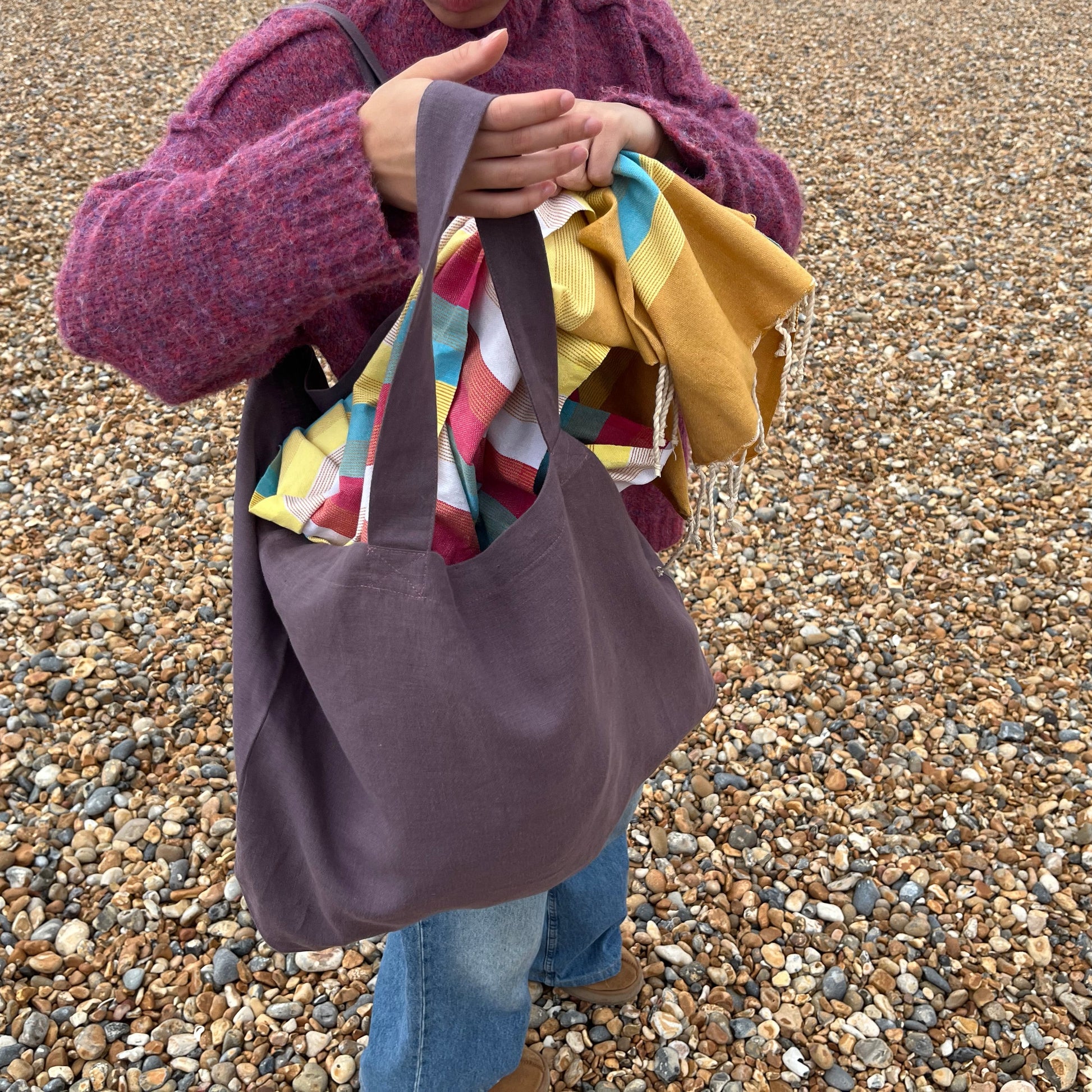 Pells pink pepper linen bag