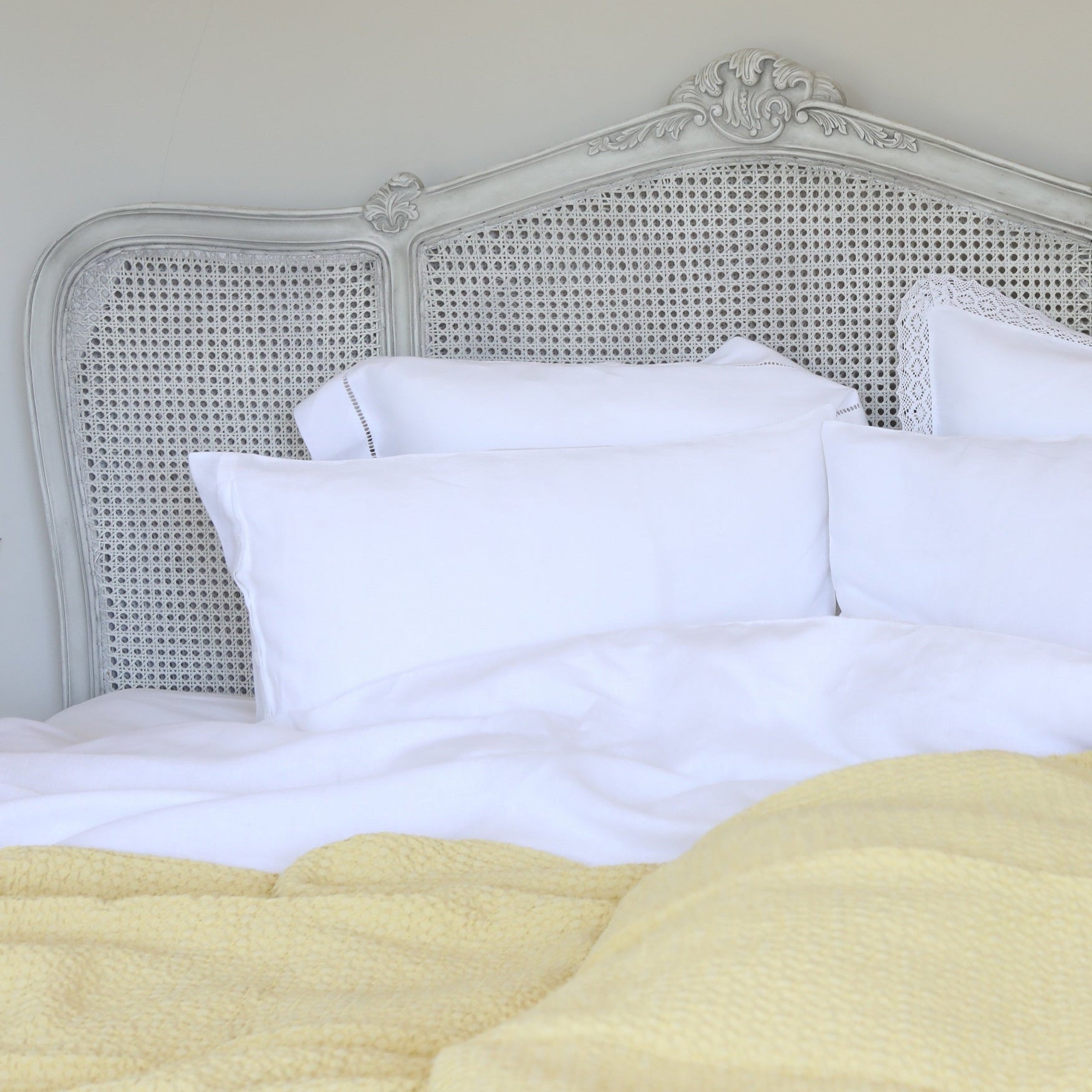 Yellow cotton waffle Bedspread.