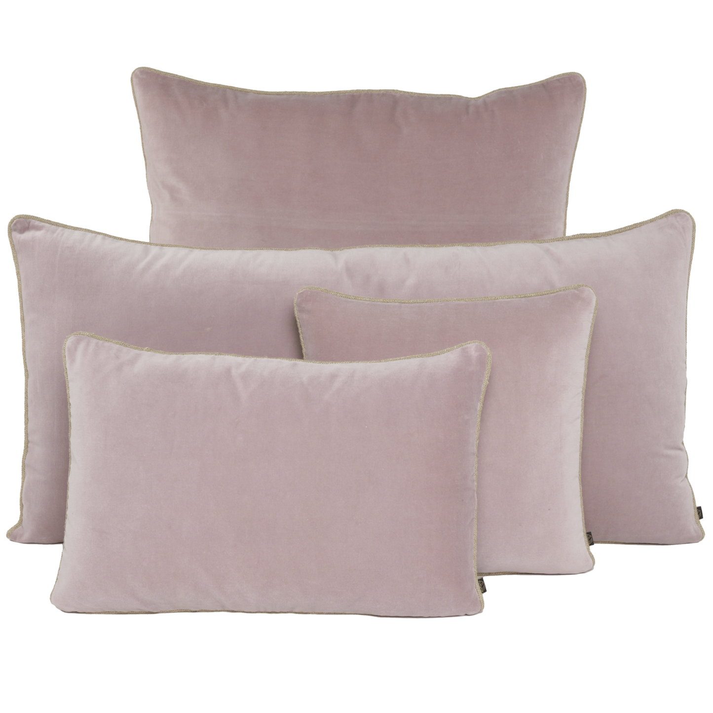 Piped Velvet Cushion -Petal