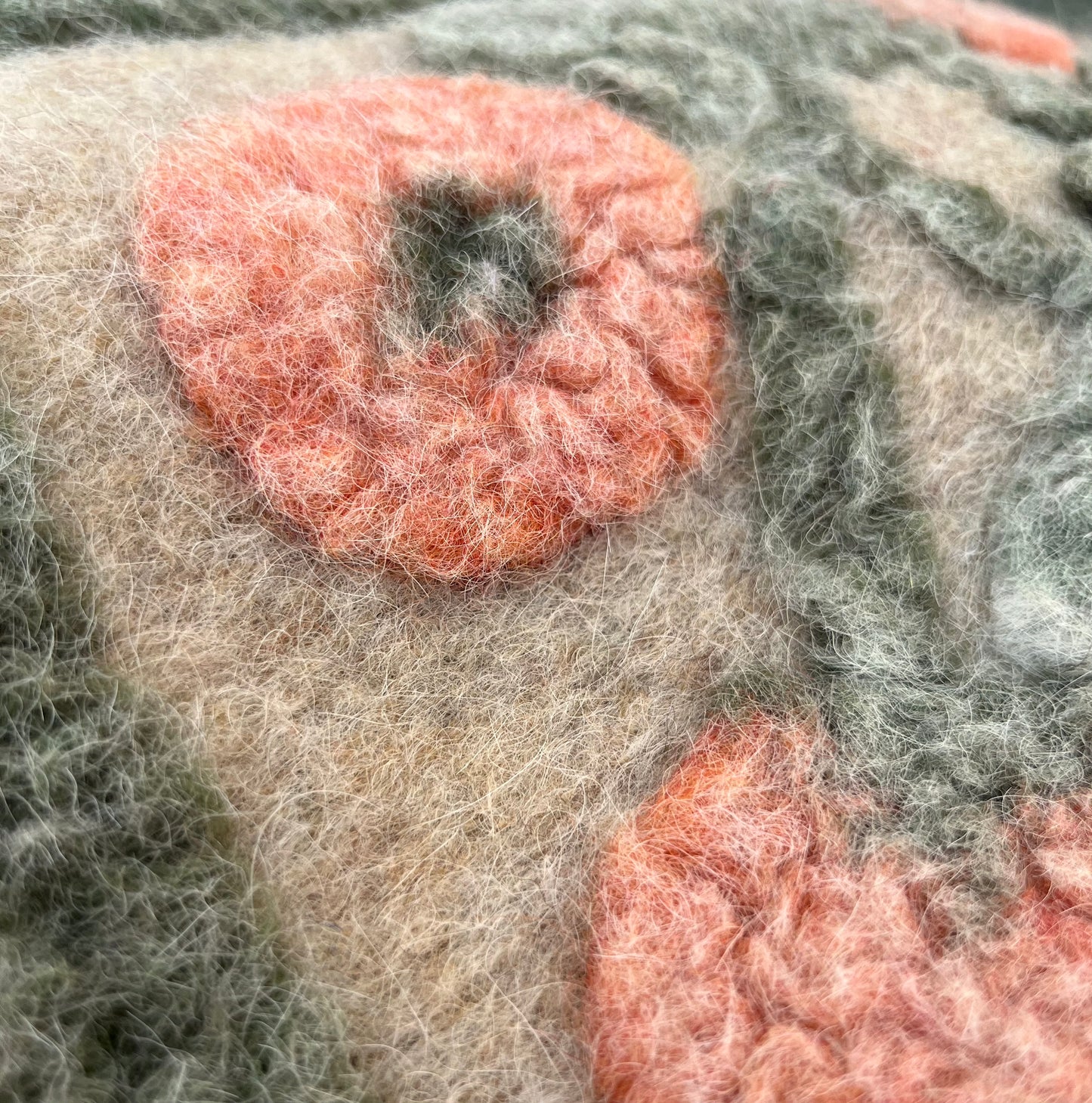 Armonia Orange Boiled Wool Throw