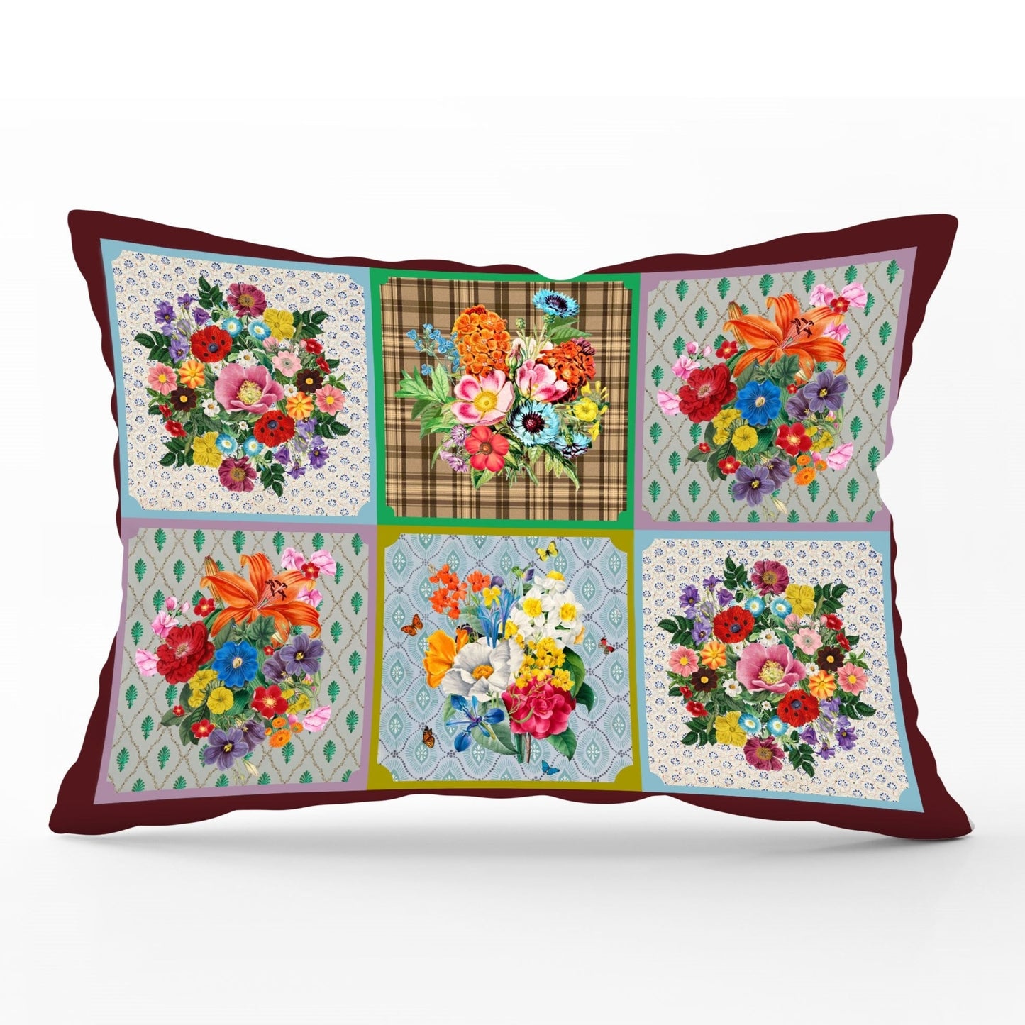 Patchwork Printed Velvet Cushion