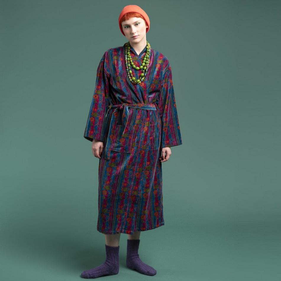 Kensigton Blue Velvet Robe