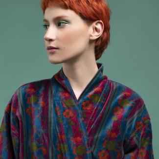 Kensington Blue Velvet Robe