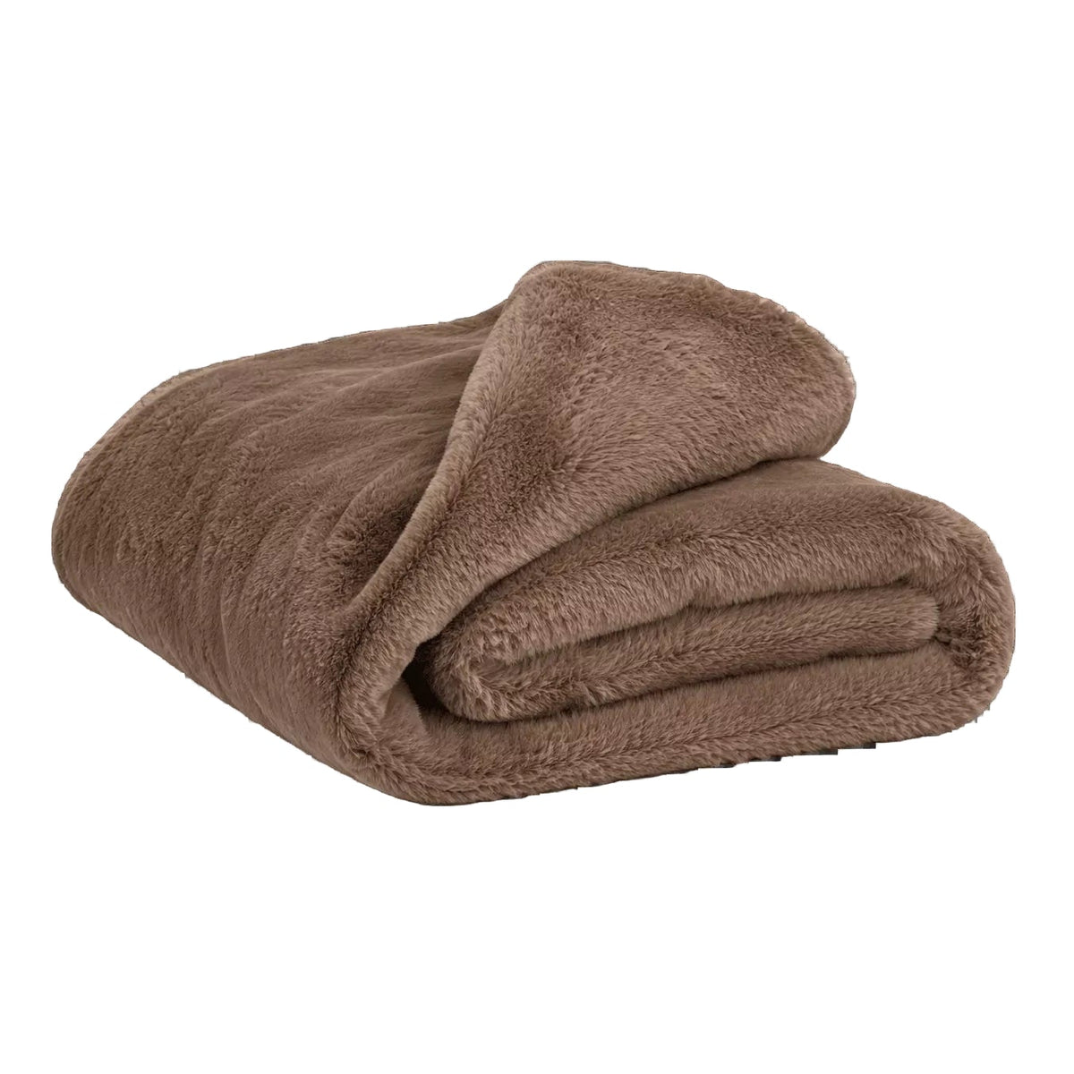 brown faux fur throw