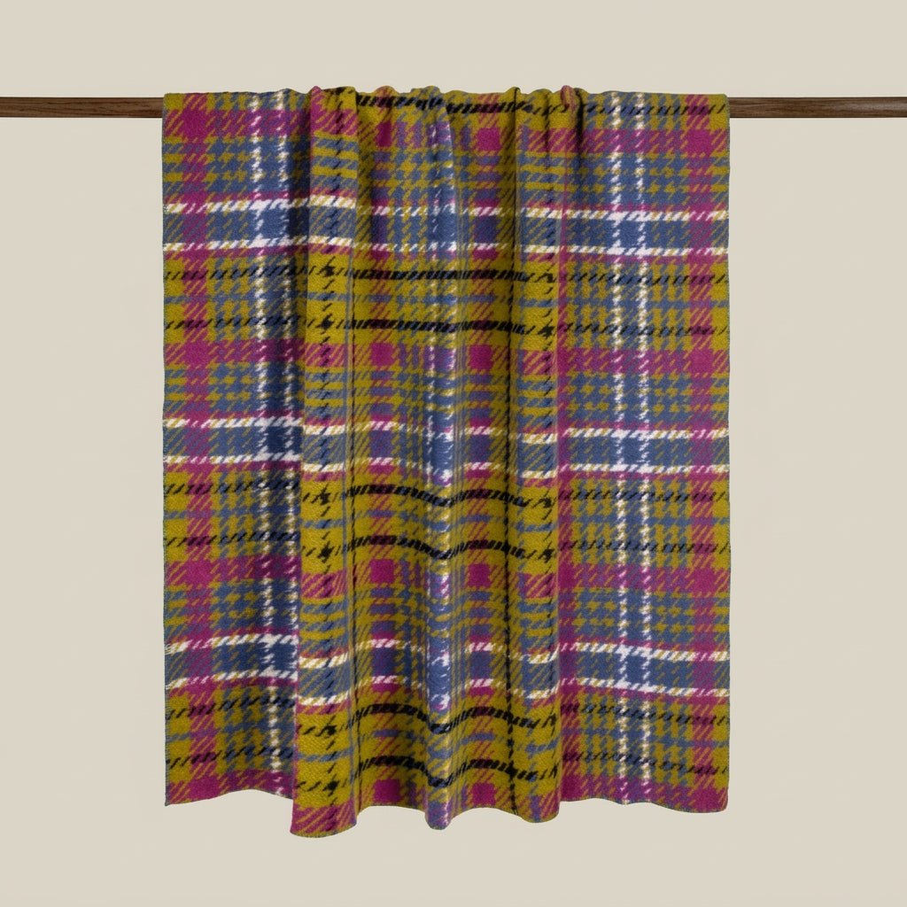 Mary Plaid Lemon Wool Throw