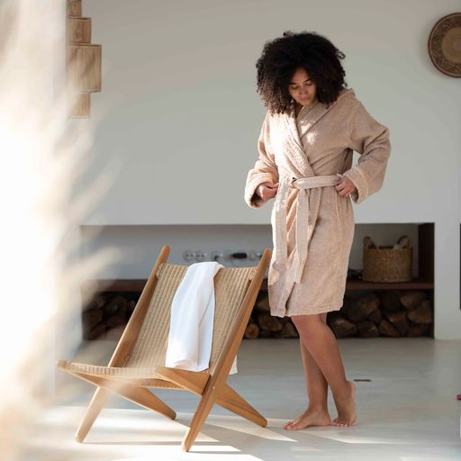 Vintage Ribbon Hooded Robe - Gold