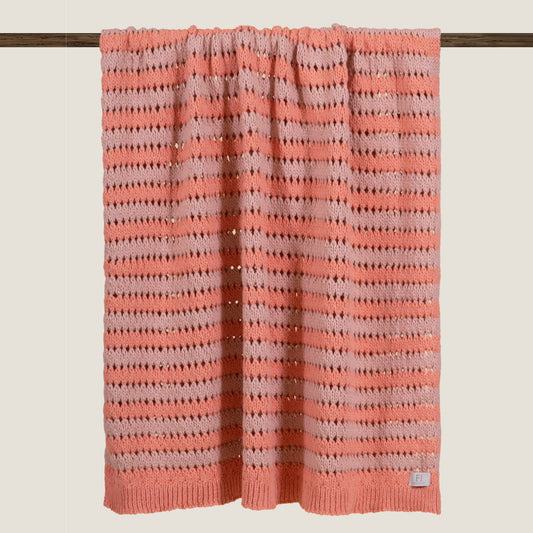 Confetti Crochet Throw Pink