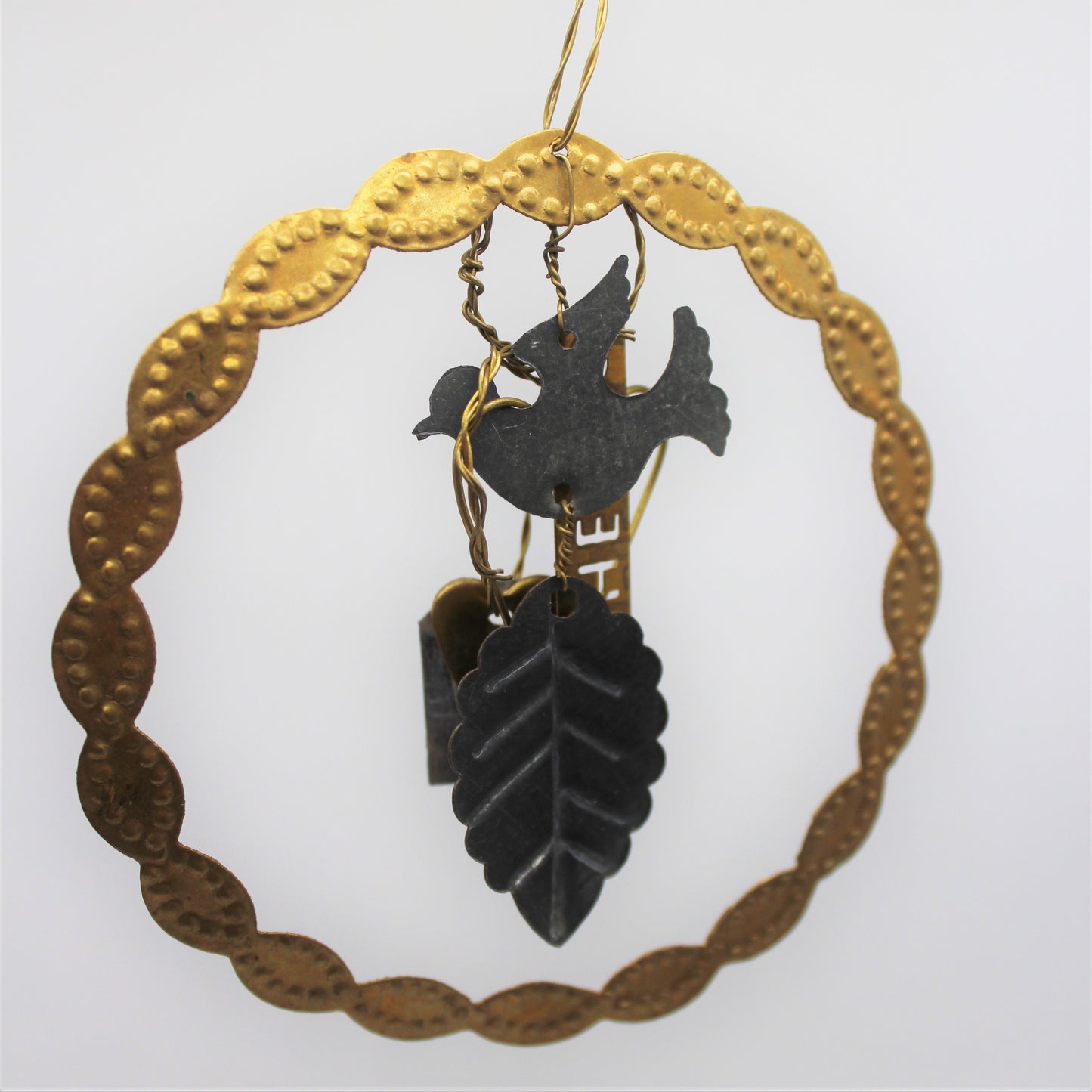 Hanging Bird in Wreath Decoration