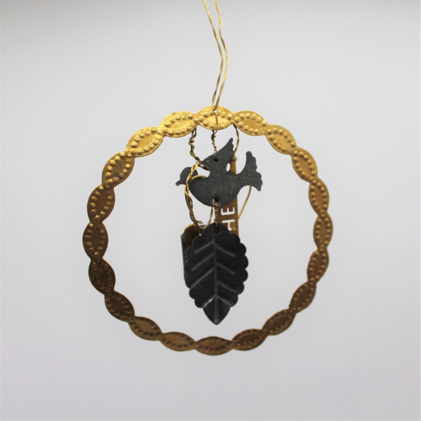 Hanging Bird in Wreath Decoration