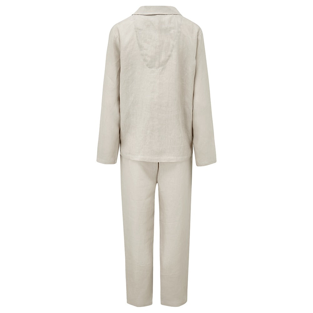 Hanover Pure Linen Pyjamas Stone Back