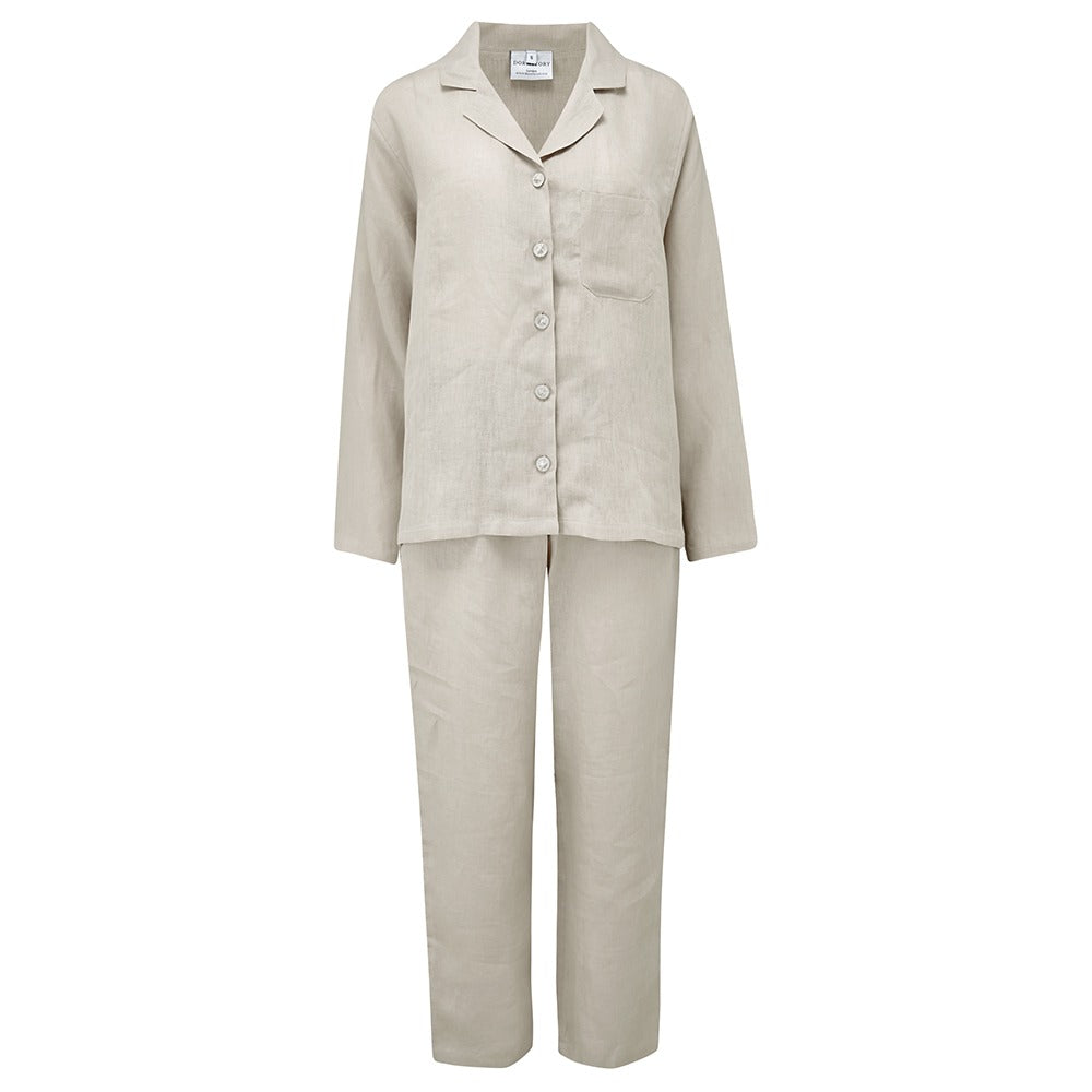 Hanover Pure Linen Pyjamas Stone Front