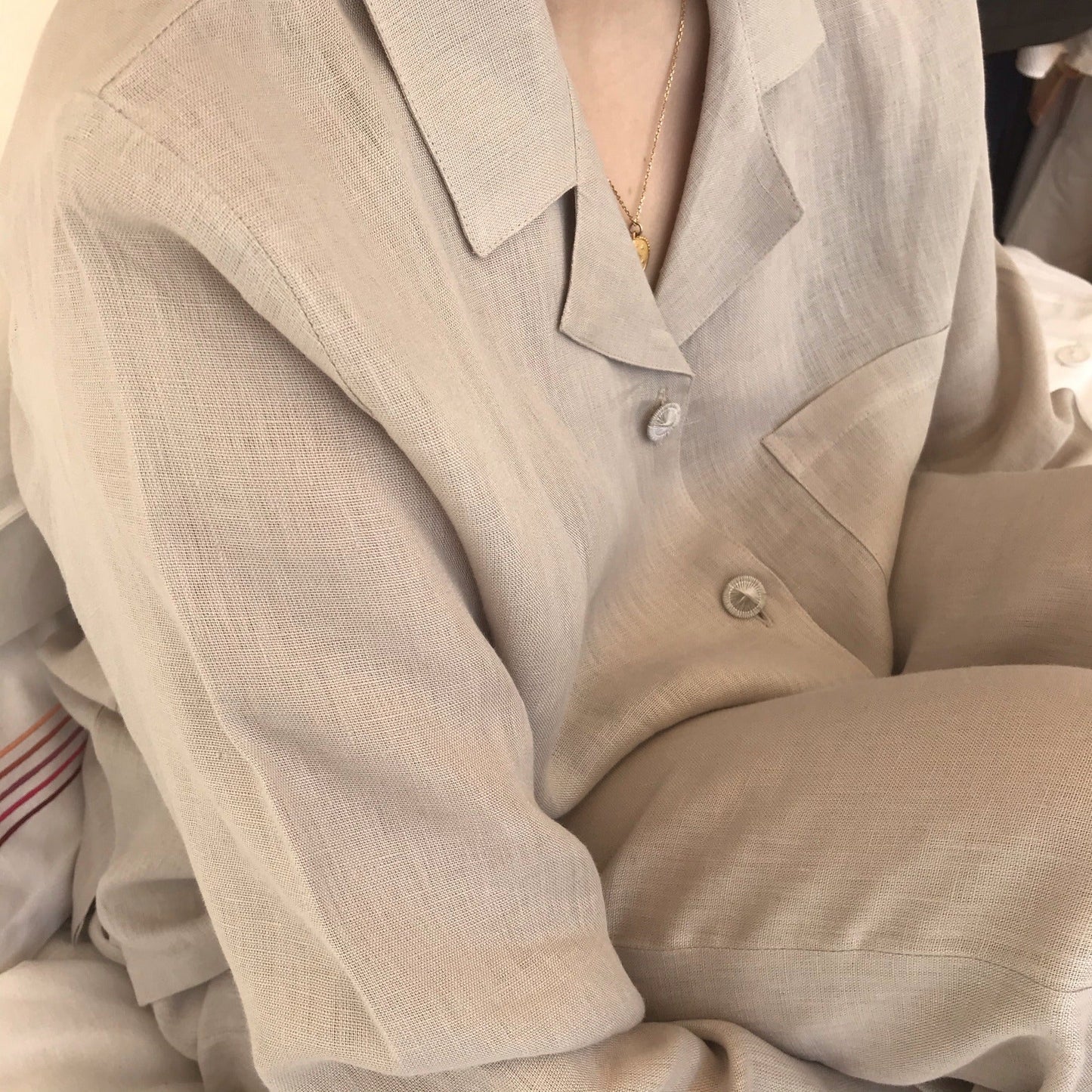 Hanover Pure Linen Pyjamas Stone Model