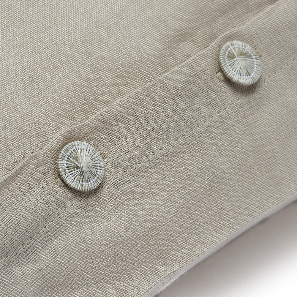 Hanover Pure Linen Stone Dorset Button Detail
