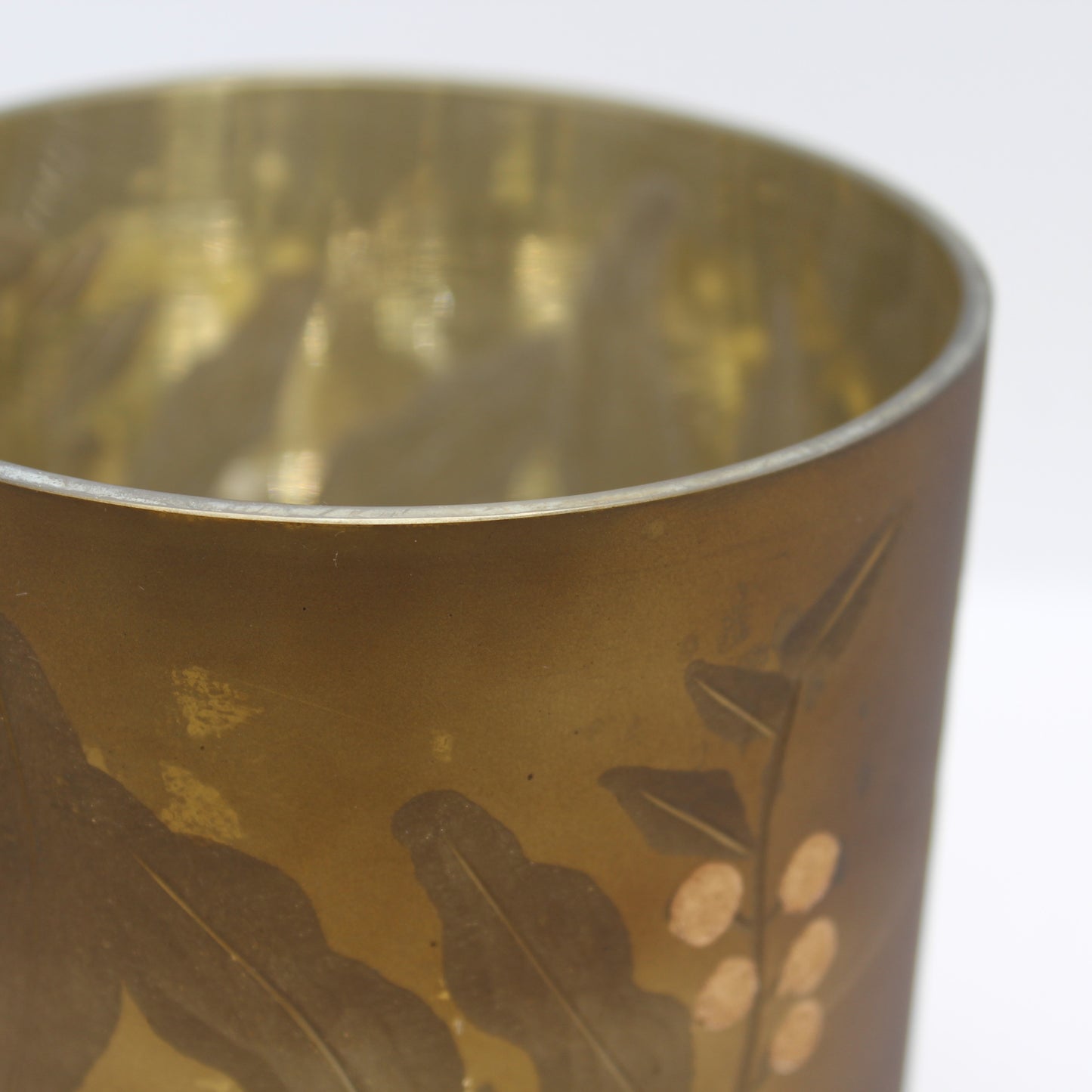 Large Gold Hurricane Lamp