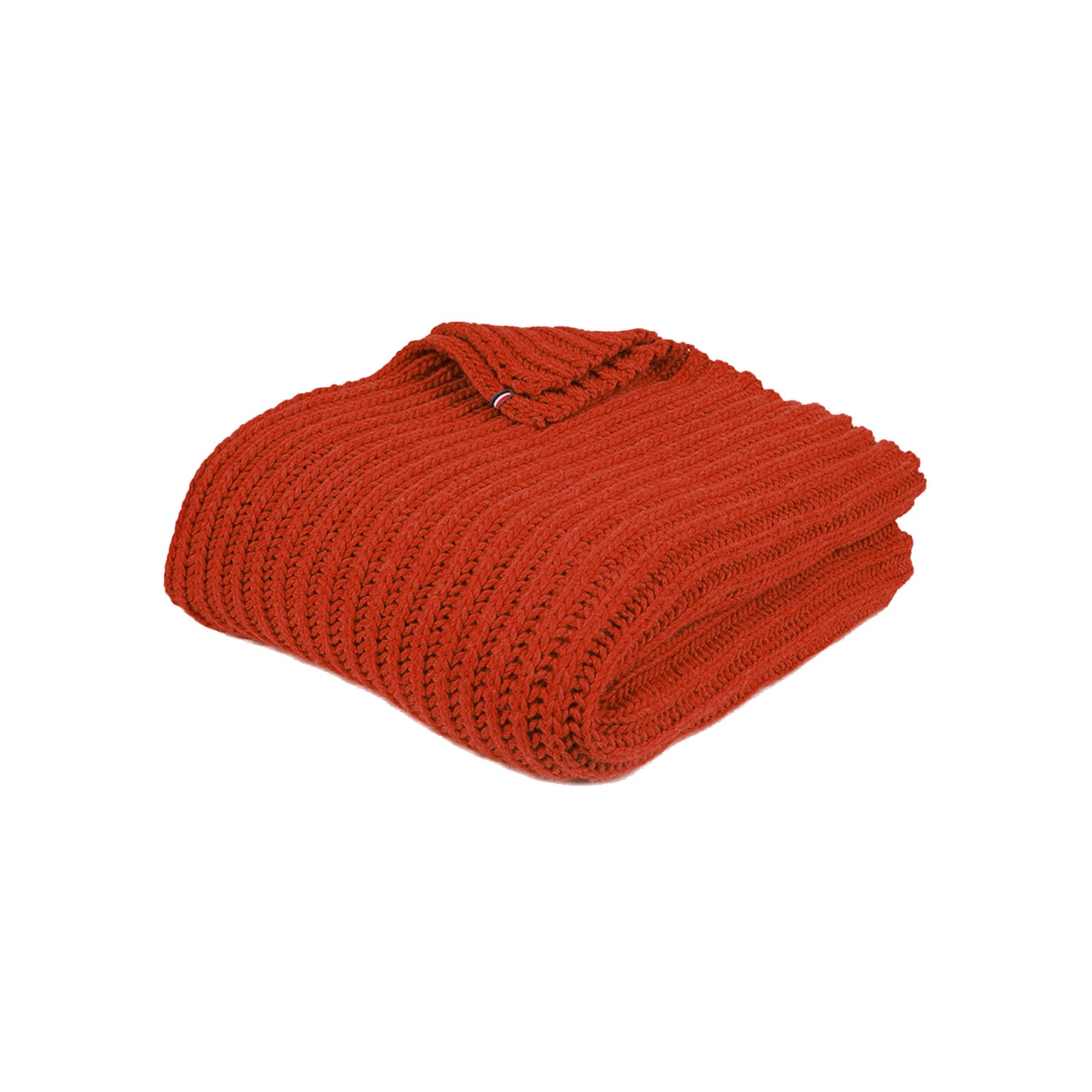 Maison Bonnefoy Knitted Wool Throw Terracotta