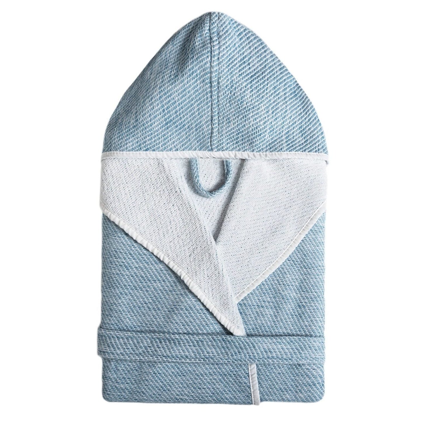 New York Hooded Robe Petrol Blue