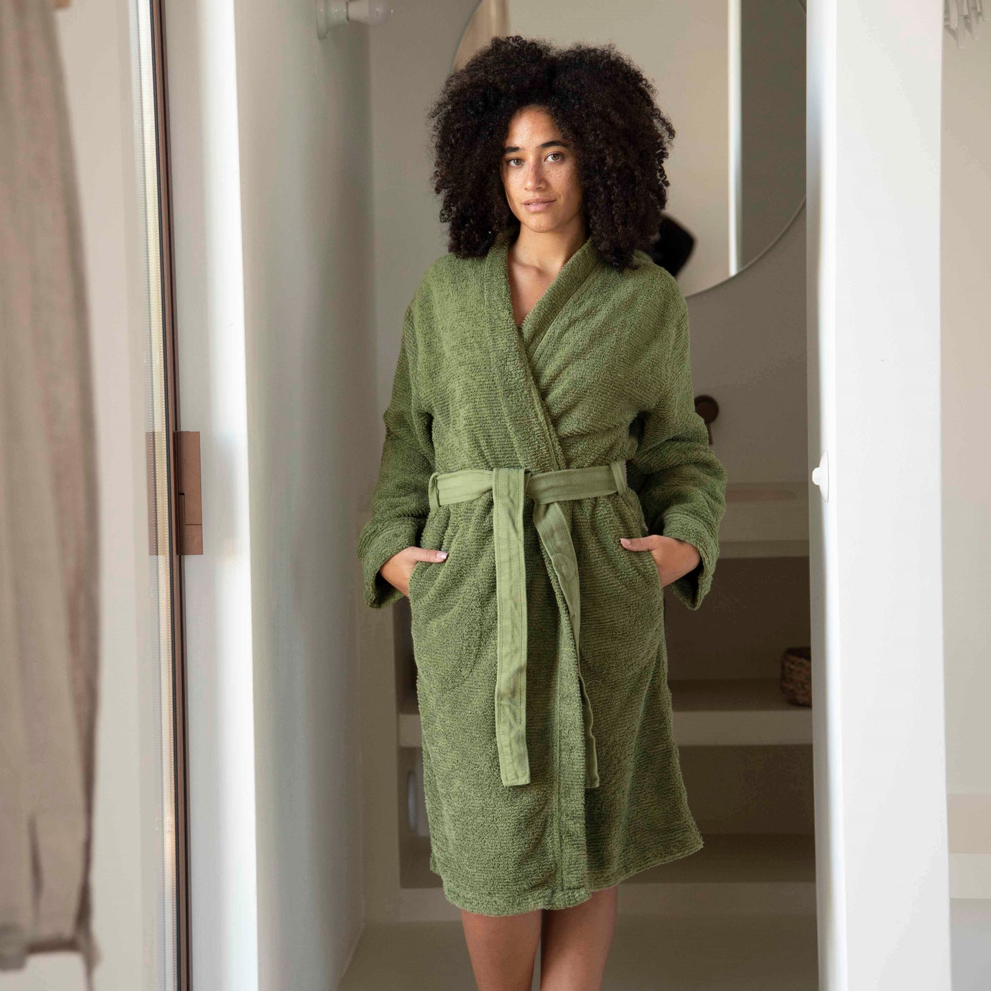 Vintage Ribbon Kimono Robe - Nude