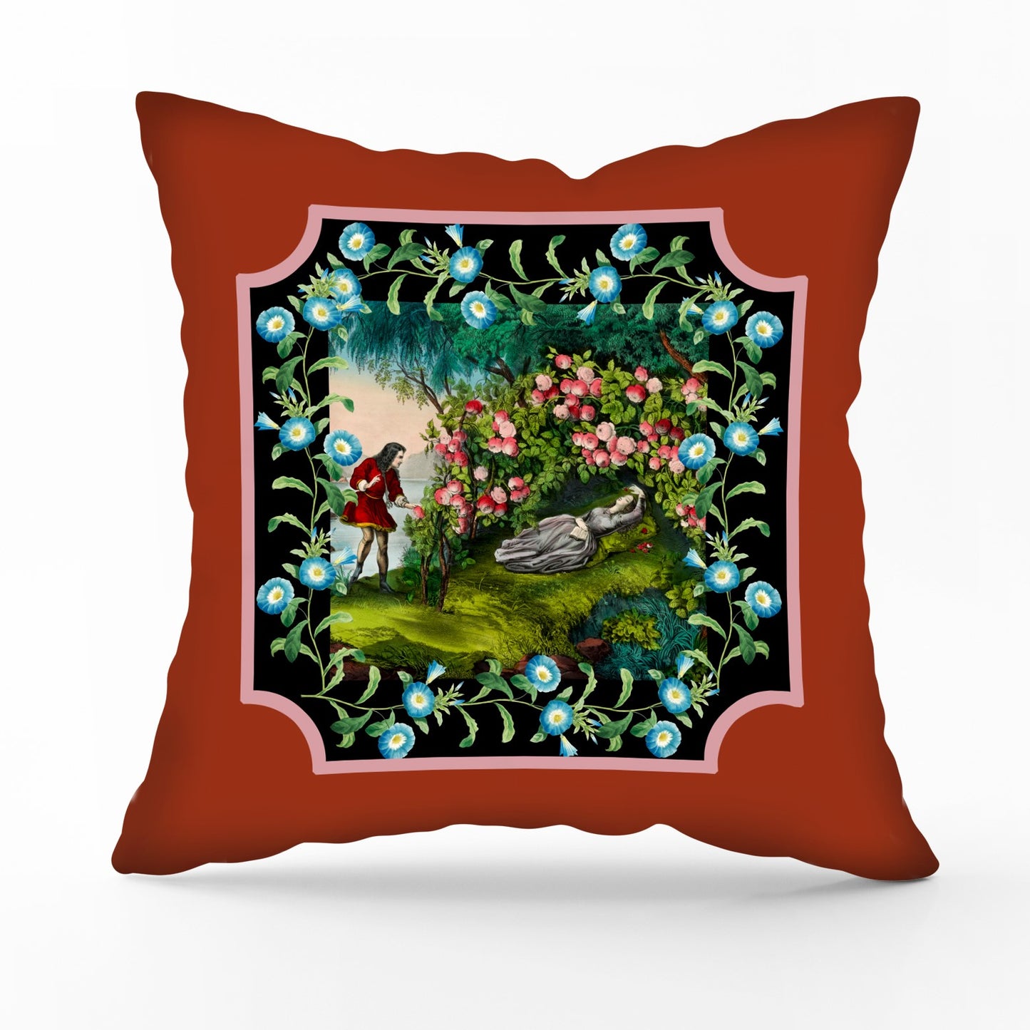 The Lovers Printed Velvet Cushion
