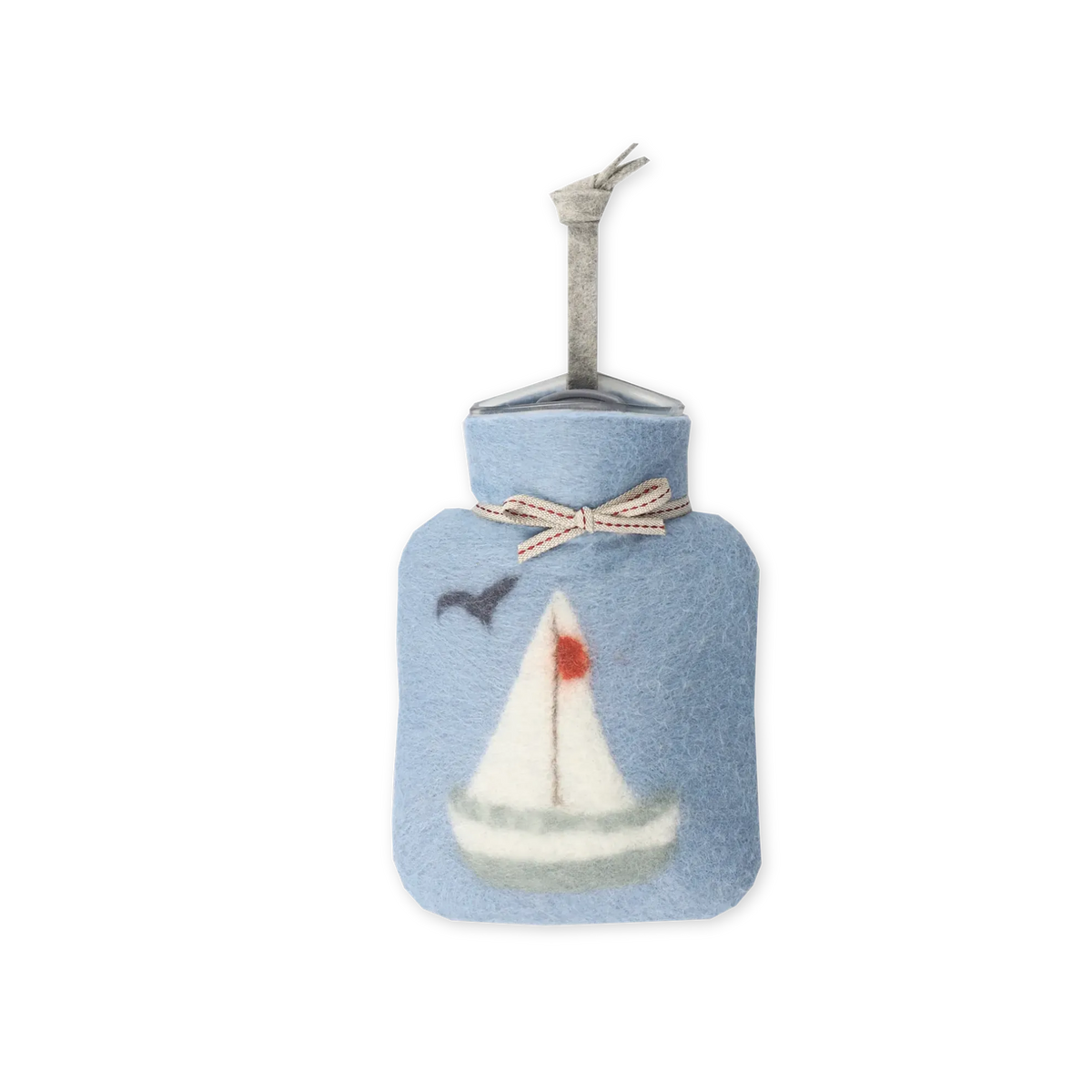 Yacht felted wool mini hotwater bottle