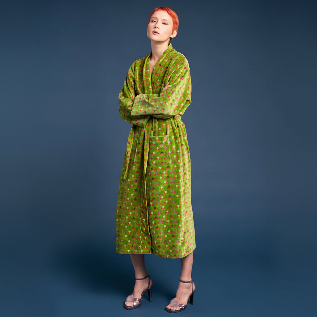 Tara Green Velvet Robe