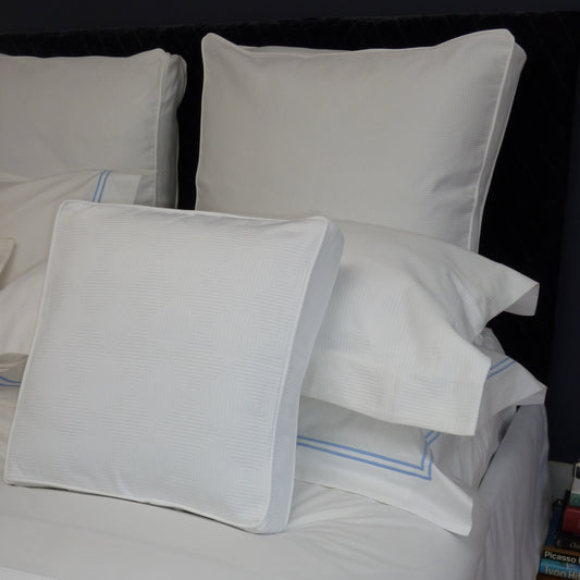 Berlin Piped Box Pillow Sham 65x65cm - White